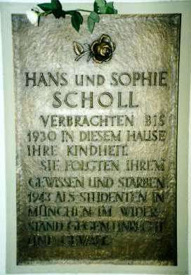 memorial tablet at the entrance of the townhall in Forchtenberg