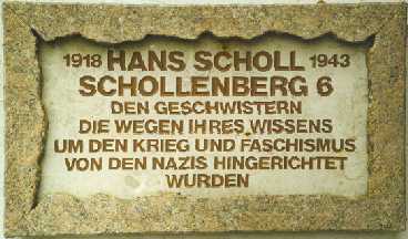 Gedenktafel an Hans Scholl in Ingersheim